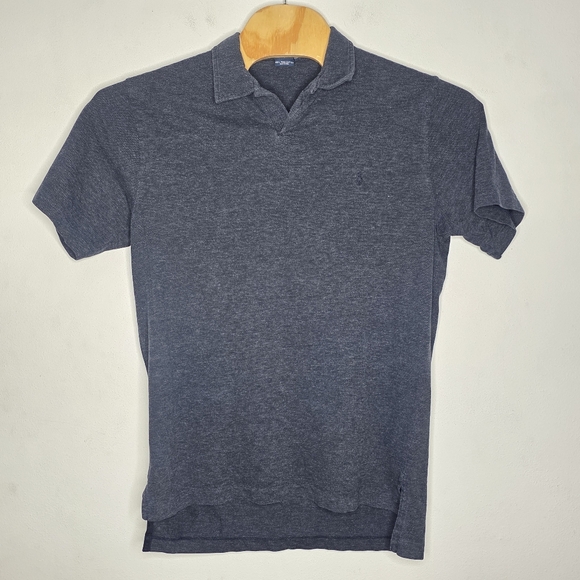 Polo Ralph Lauren Pima Cotton V-Neck Polo Shirt‎ Dark Gray Men's Large L - Picture 1 of 4